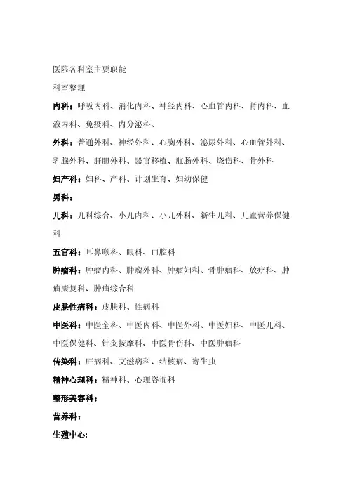 【VIP专享】医院科室分类(最全)