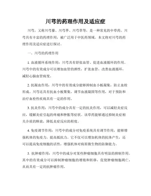 川芎的药理作用及适应症