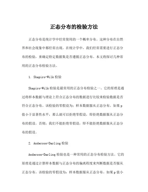 正态分布的检验方法