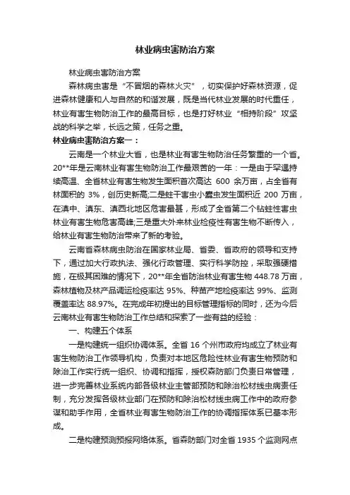 林业病虫害防治方案