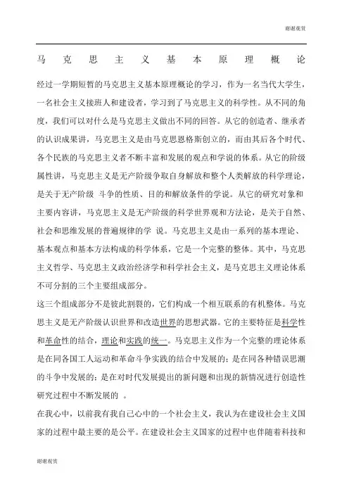 马克思主义基本原理概论论文大二必写.docx