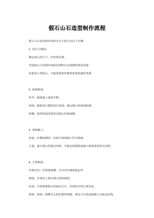 假石山石造型制作流程