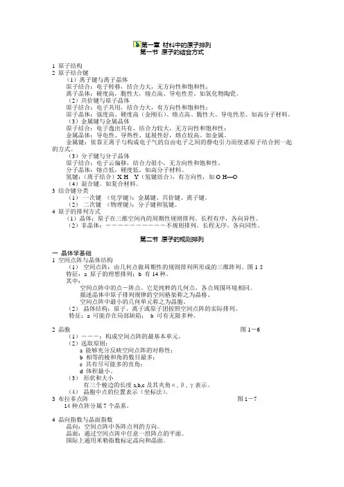 材料科学基础考研笔记
