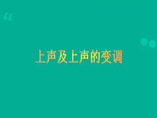 普通话上声的变调