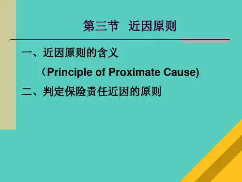 保险的近因原则与损失补偿原则(ppt 51页)
