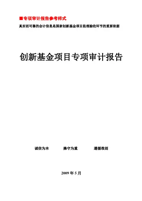 验收专项审计报告样式(更新)