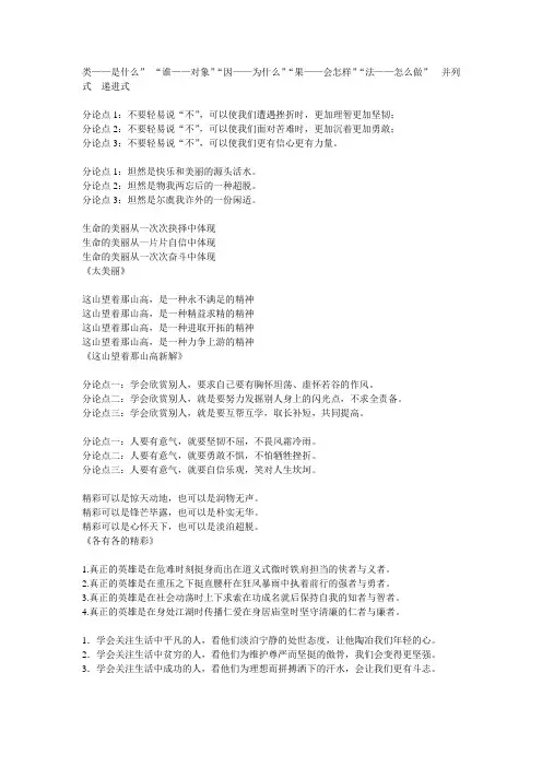 作文分论点