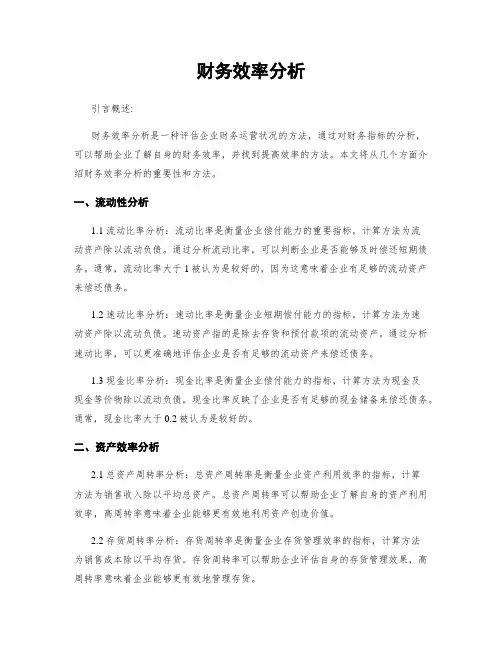 财务效率分析