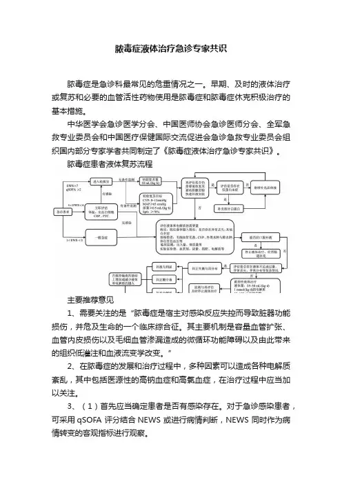 脓毒症液体治疗急诊专家共识