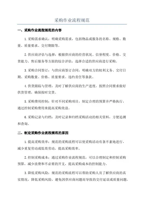 采购作业流程规范