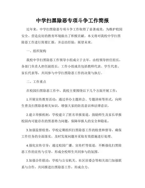 中学扫黑除恶专项斗争工作简报