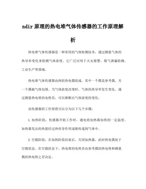ndir原理的热电堆气体传感器的工作原理解析