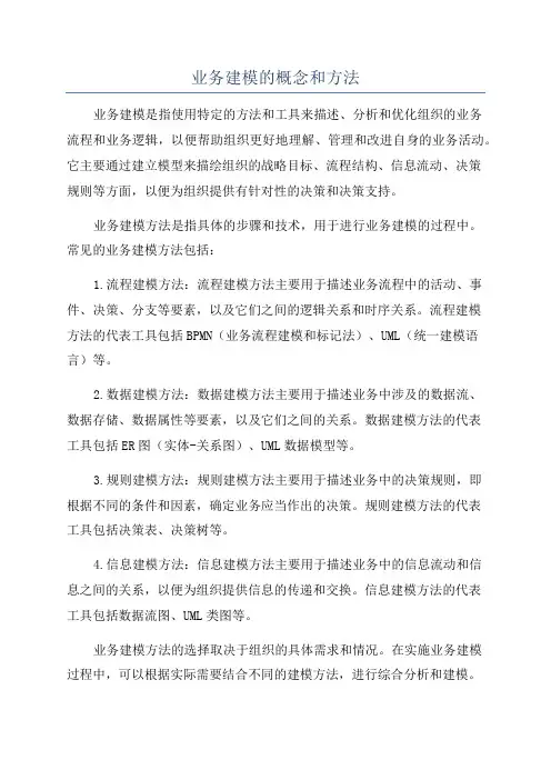 业务建模的概念和方法