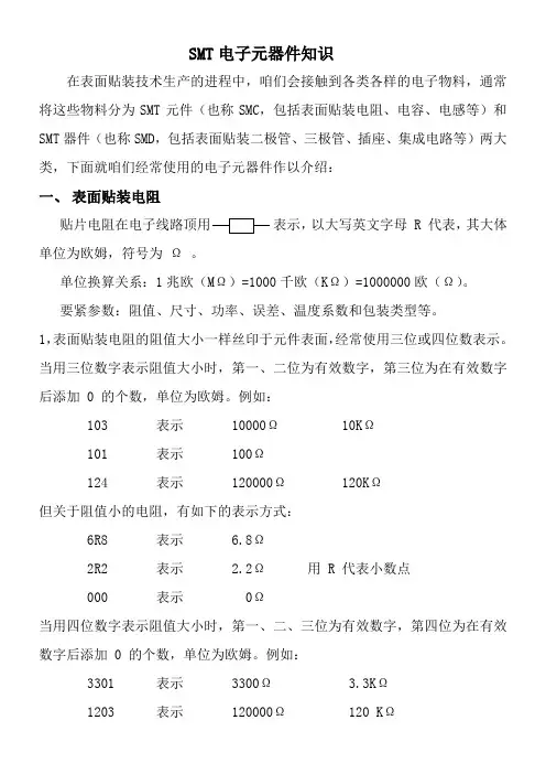 SMT电子元器件知识