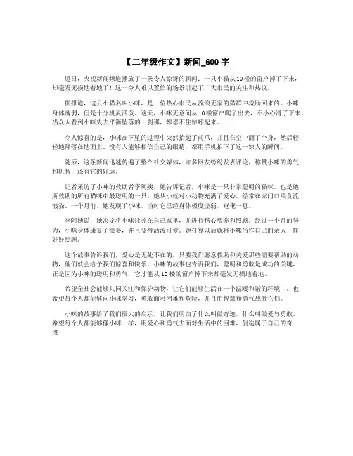 【二年级作文】新闻_600字