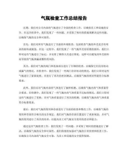 气瓶检查工作总结报告
