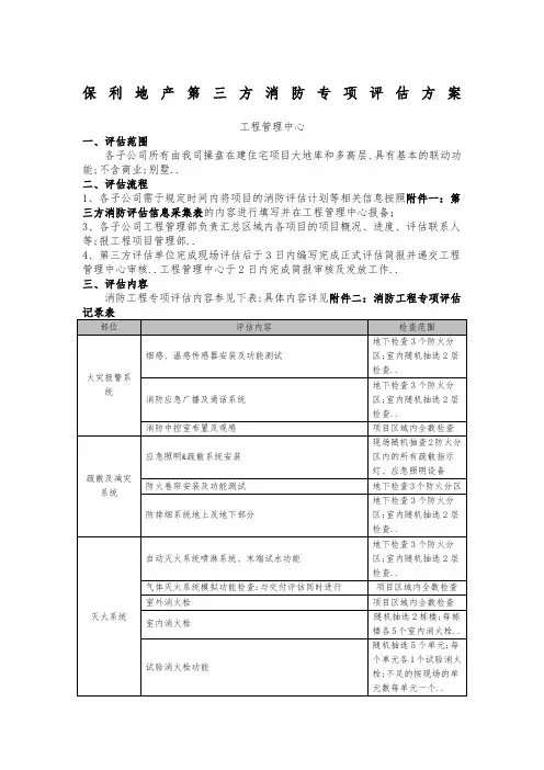 保利地产第三方消防评估方案