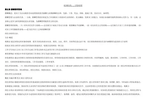 人力资源串讲整理笔记第五章