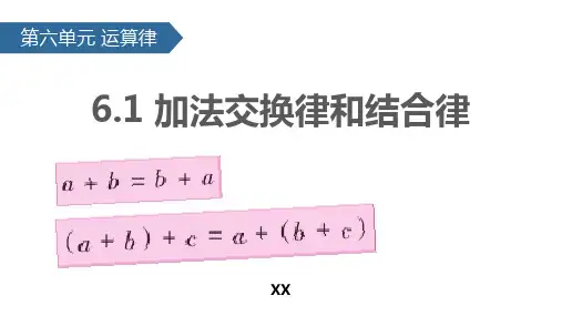 苏教版四年级下册数学《加法交换律和结合律》运算律教学说课复习课件