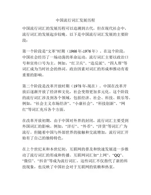 中国流行词汇发展历程