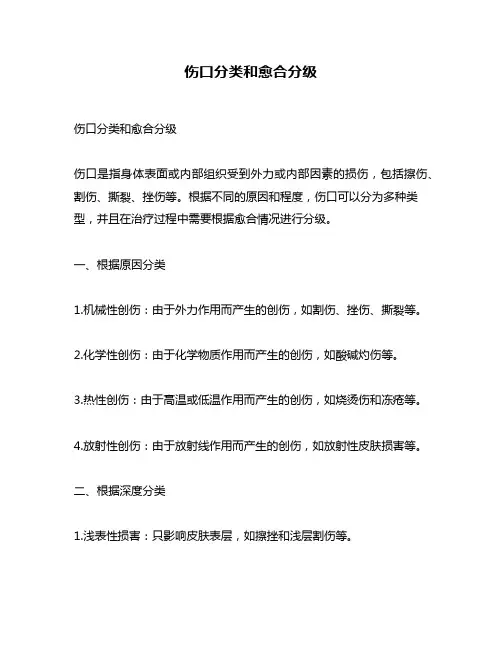 伤口分类和愈合分级