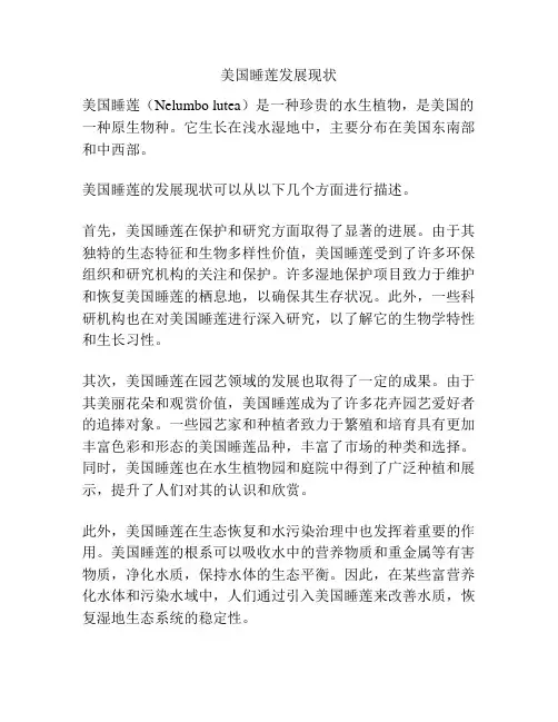 美国睡莲发展现状