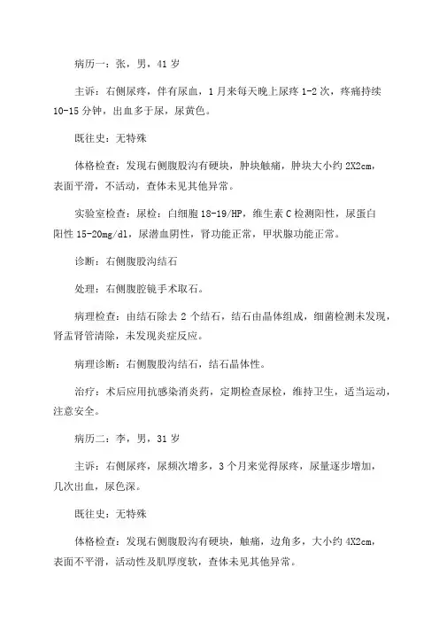 2024年泌尿外科病历记录