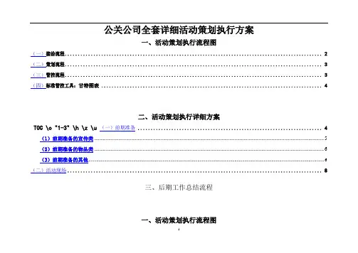 2019年公司全套详细活动策划执行流程