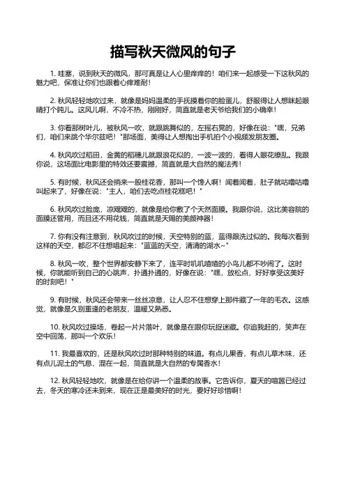 描写秋天微风的句子