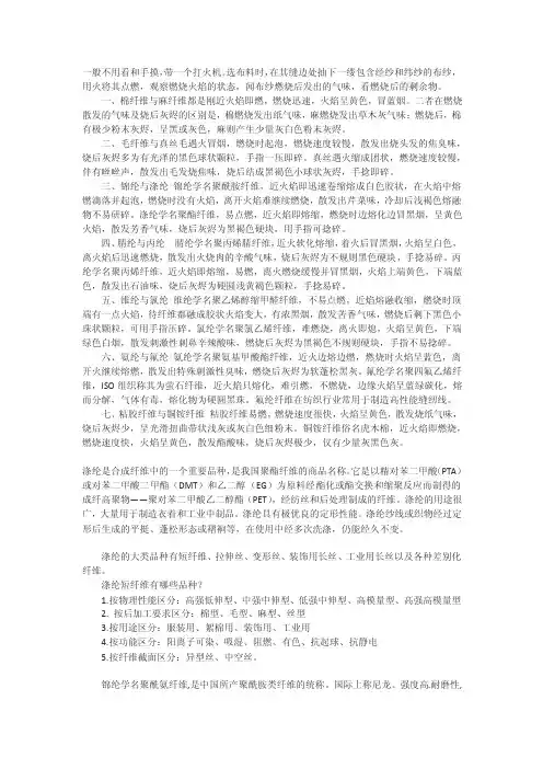 棉、麻、丝、羊毛及涤纶、锦纶、维纶、腈纶鉴别