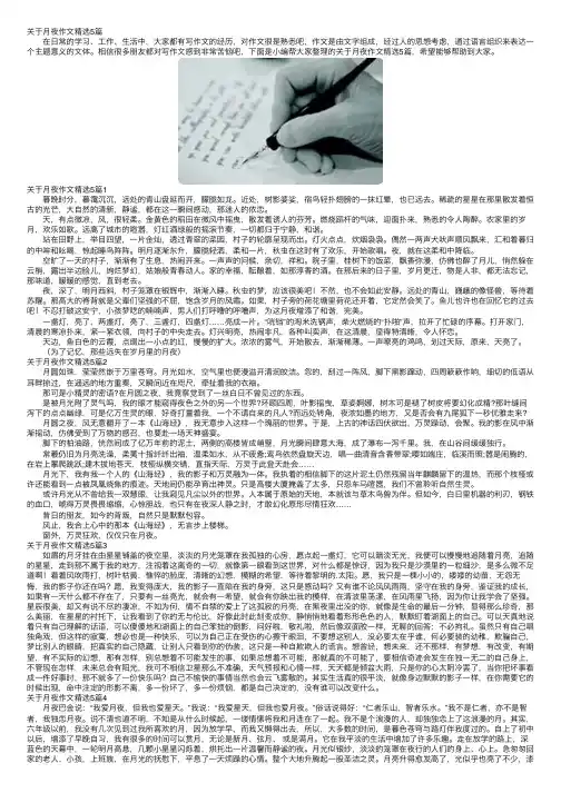 关于月夜作文精选5篇