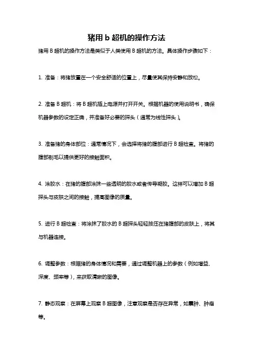 猪用b超机的操作方法
