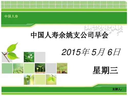 中国人寿保险 早会PPT模板