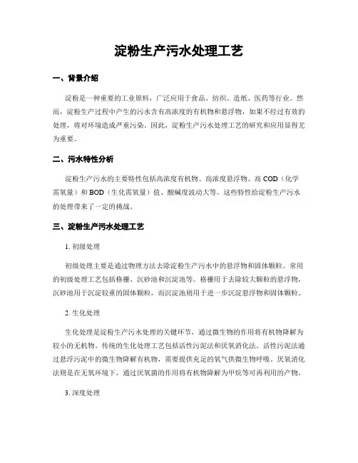 淀粉生产污水处理工艺
