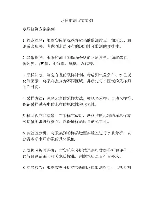 水质监测方案案例