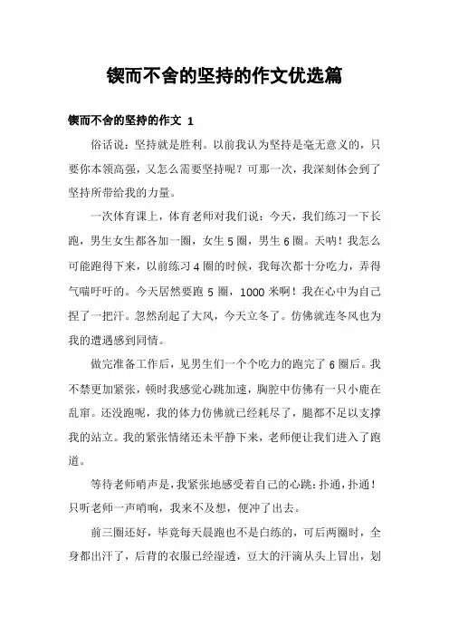锲而不舍的坚持的作文优选篇