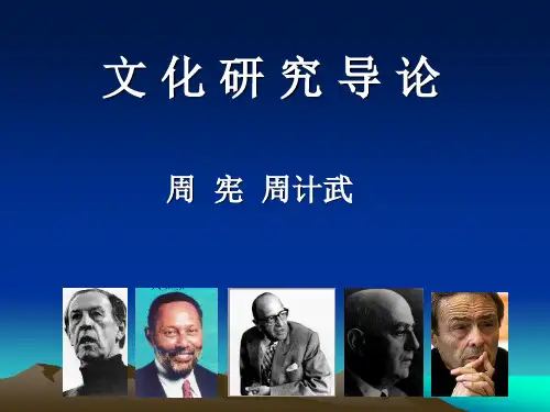 文化研究导论周宪重点