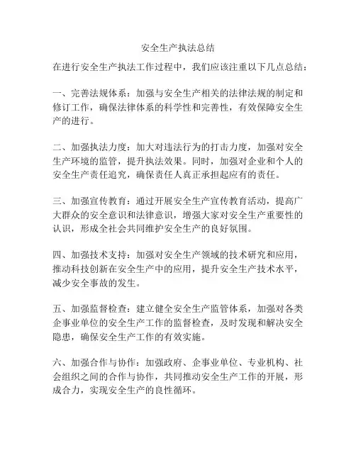 安全生产执法总结