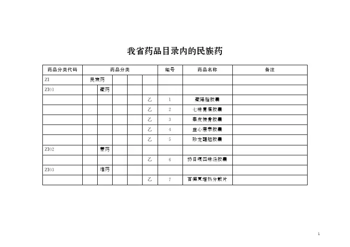 2022年河南省药品目录(民族药与门诊特定药品名单)