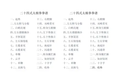 24式太极拳谱