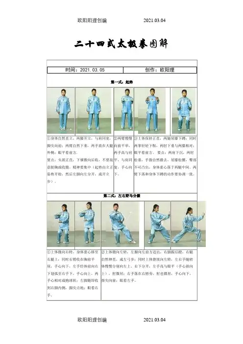 24式太极拳图解及讲解之欧阳理创编