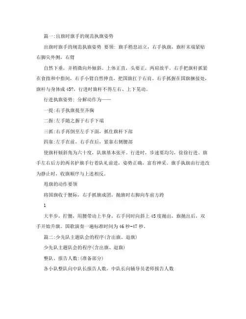 少先队出旗规范动作