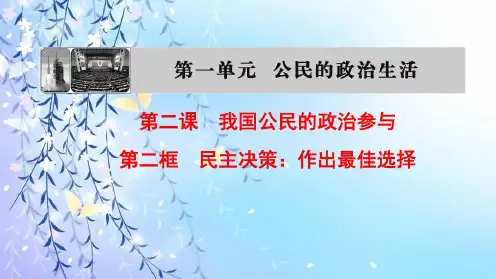 民主决策：作出正确的选择_2023年学习资料