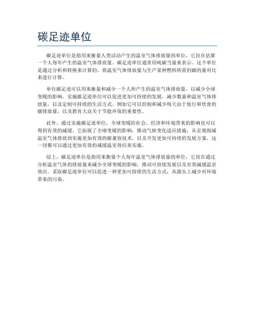 碳足迹单位