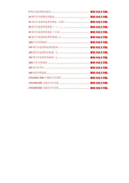 吊车性能表(终版)