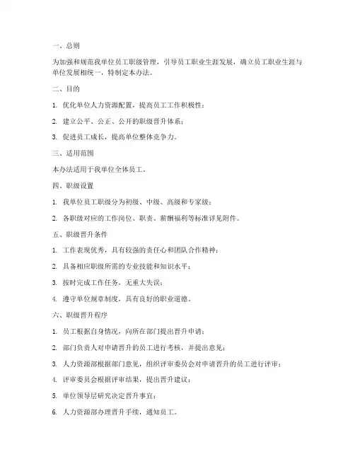 单位职级管理制度