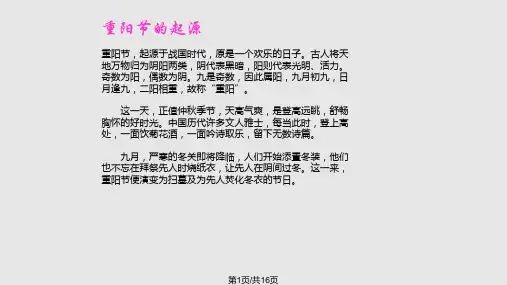 重阳节的习俗PPT课件