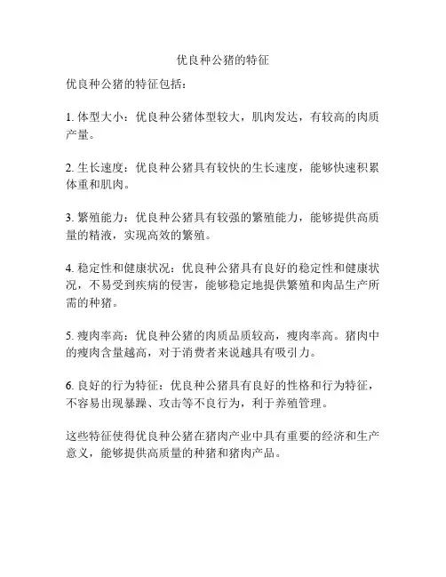 优良种公猪的特征