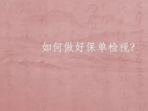 保单检视专题ppt课件