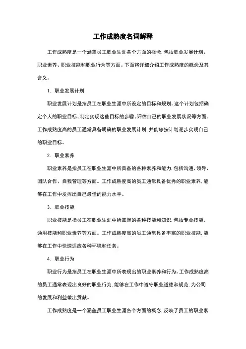 工作成熟度名词解释